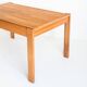 Extendable table and 4 chairs set with a rationalist design in solid elm wood. France, 70's