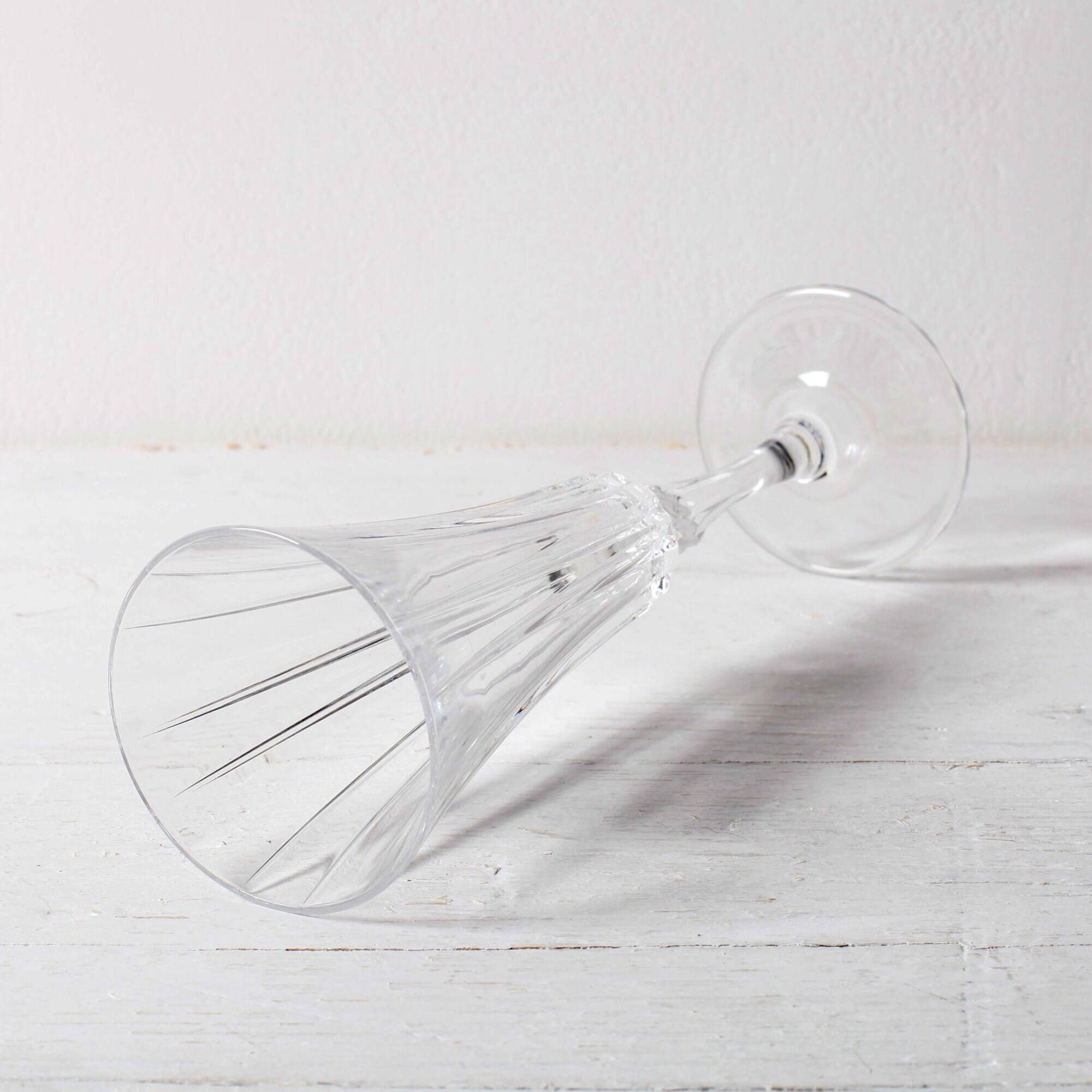 Set of 8 Crystal Vintage Champagne Flutes, Prosecco Clear Italian