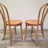 Pair of curved wooden bistro chairs