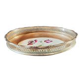 Bread or fruit basket metal and ceramic