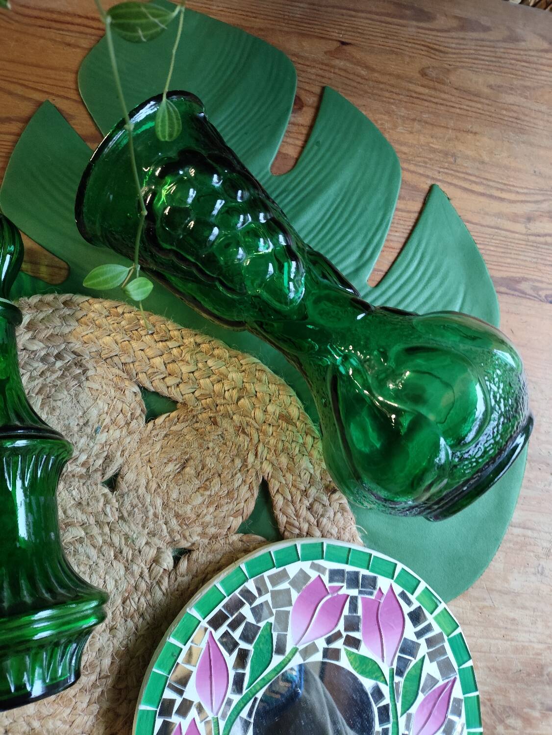 Vase en Verre Vert d'Empoli Italie