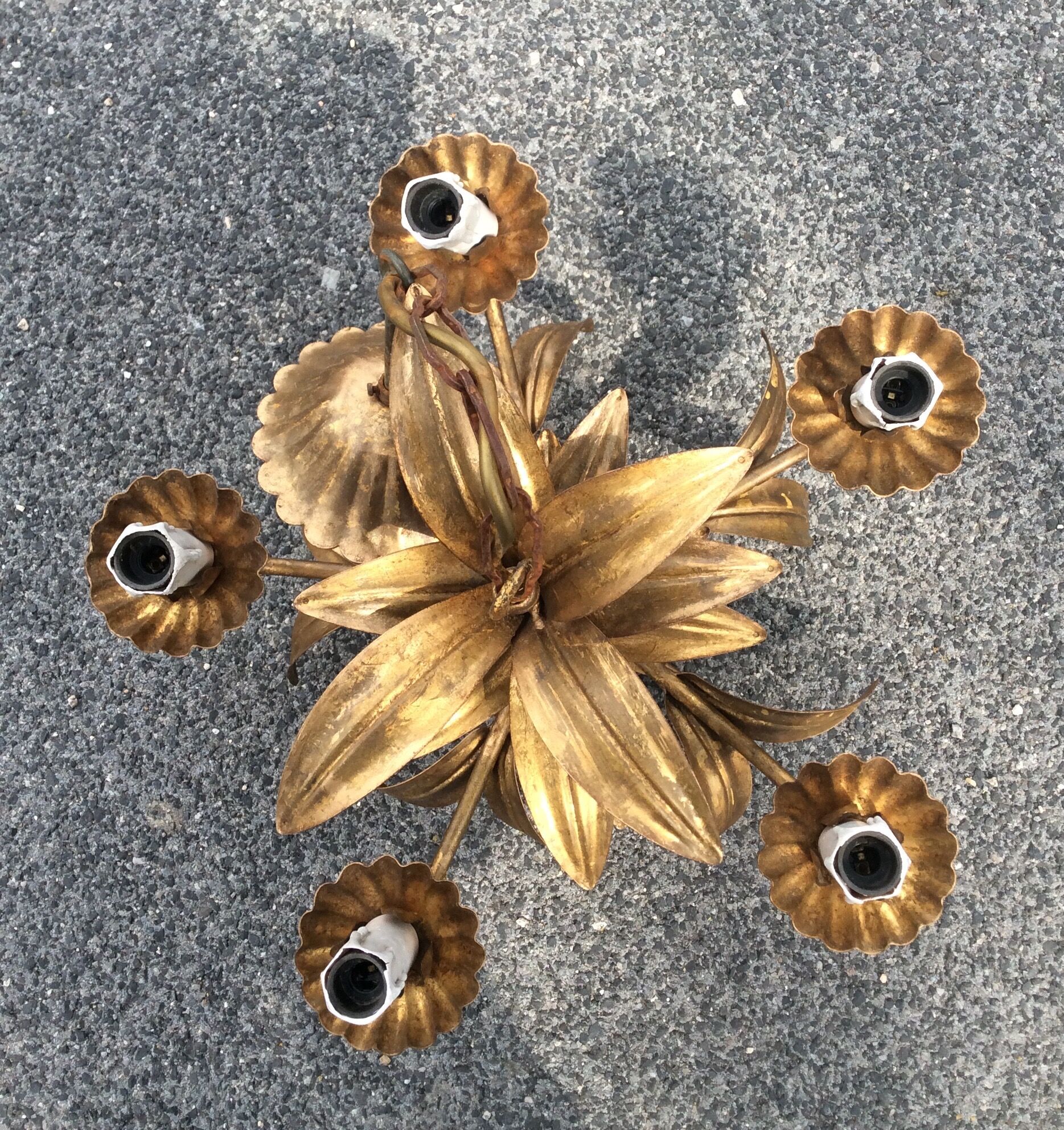 Gold metal chandelier