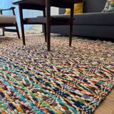 Tapis vintage en laine multicolore 150x187 cm, années 1970