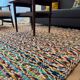 Multicoloured vintage wool rug 150x187 cm, 1970s
