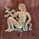 Art Deco sideboard or bar furniture, various veneers, bronze and ironwork, c