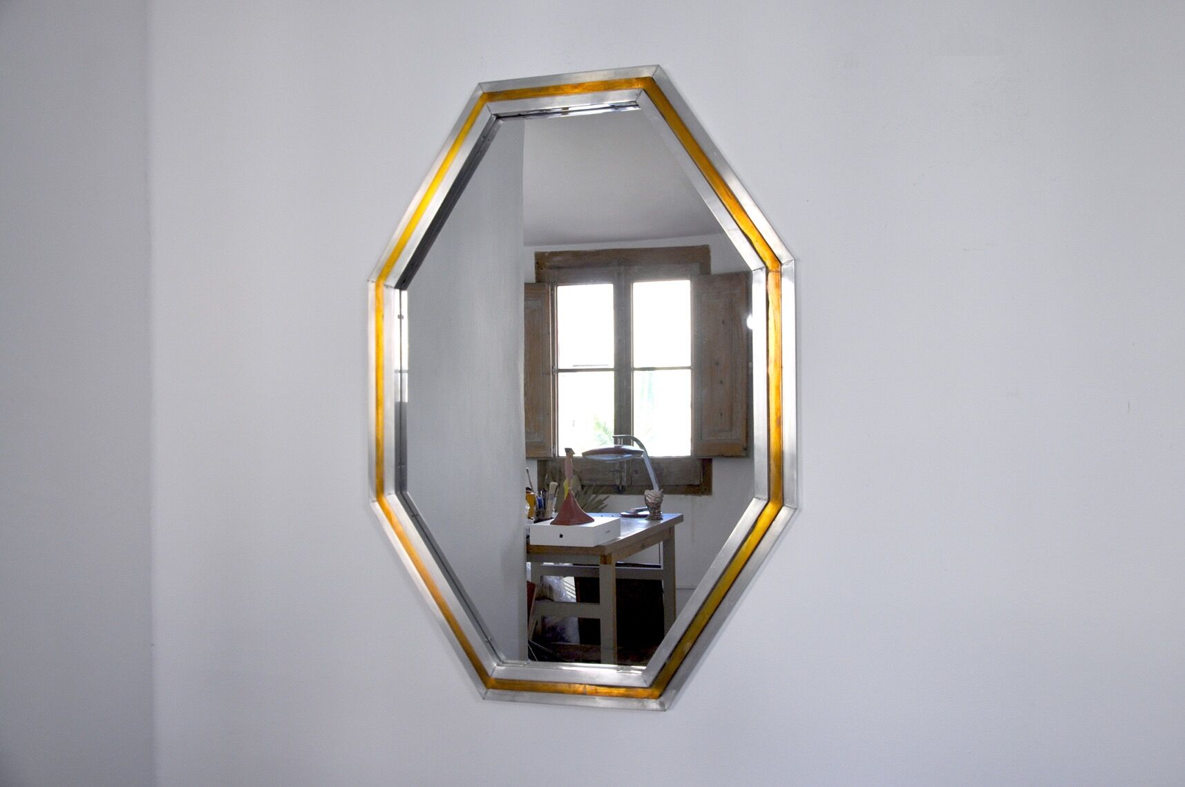 Octagonal mirror by Romeo Regga, Italy, 1970