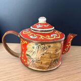 Chinese enameled metal teapot
