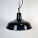 Industrial French Black Enamel Factory Pendant Lamp, 1960s