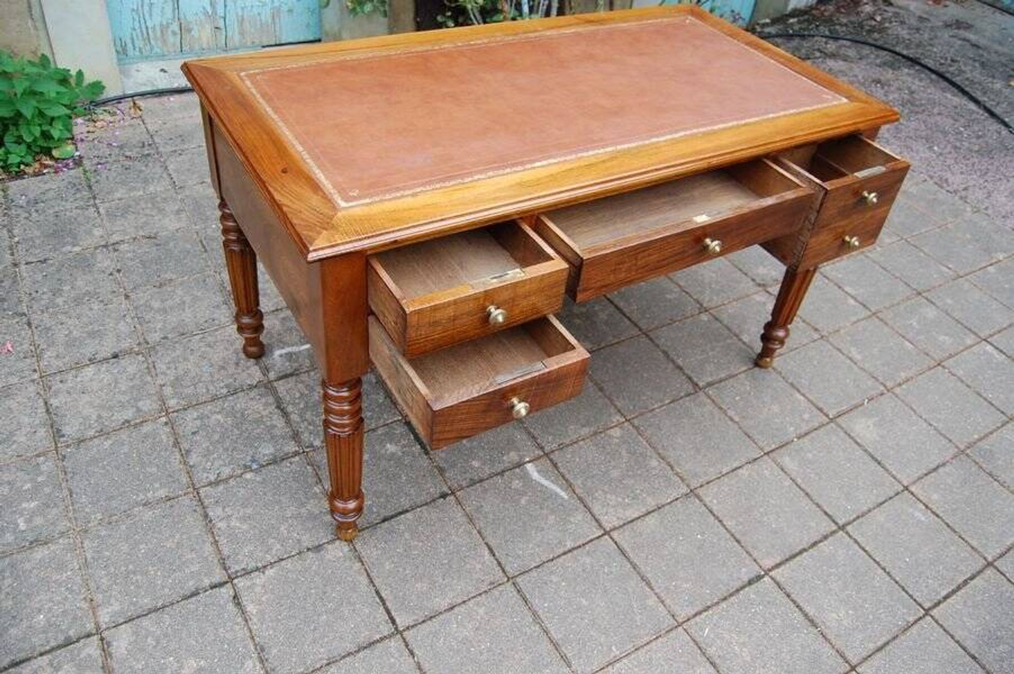 19th century Louis Philippe period walnut desk