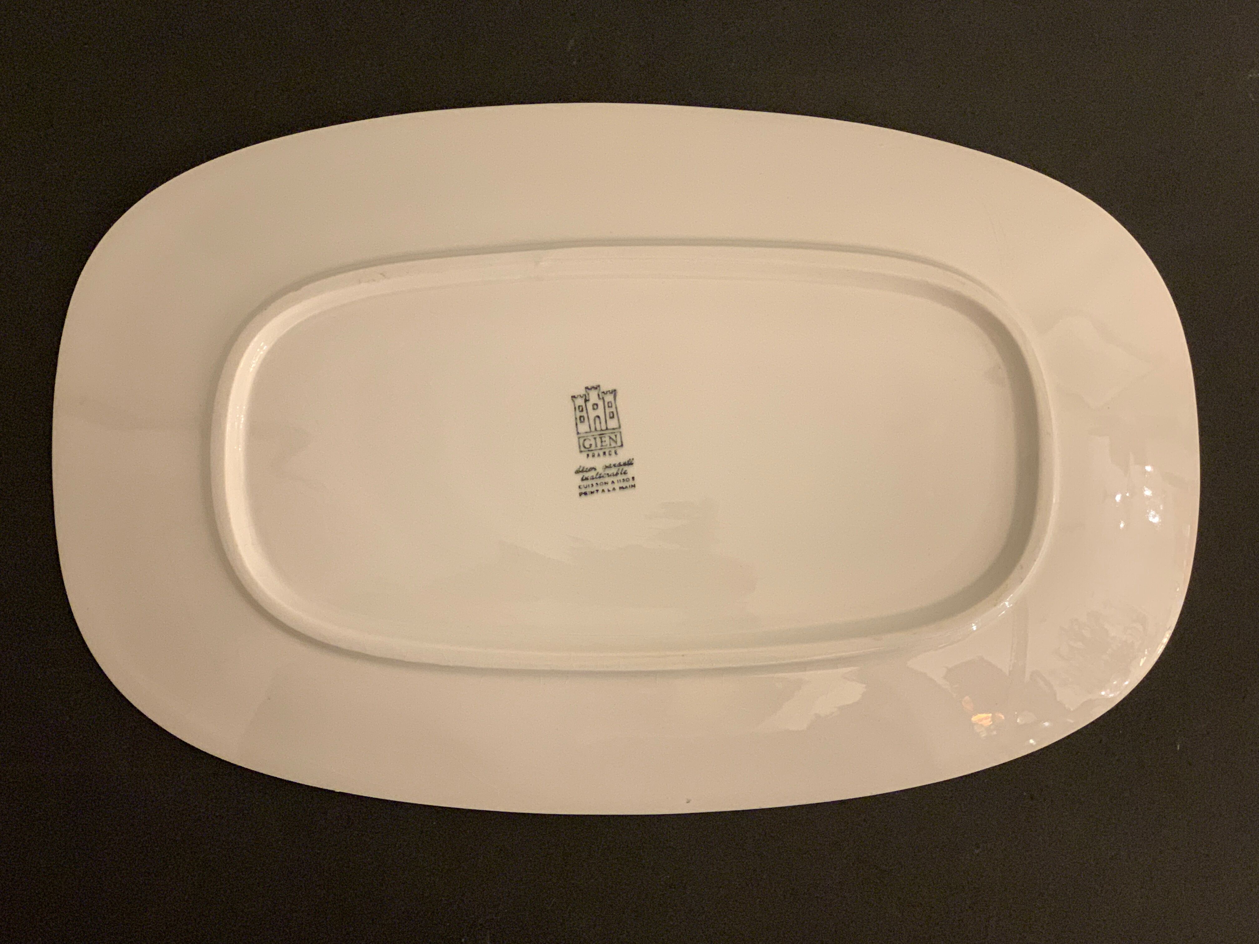 Gien hunting dish decorated with pheasant and duck, 1970