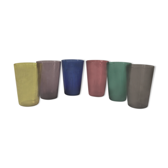 Set de 6 verres gobelets multicolores