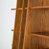 Italian shelving unit in walnut, bespoke vintage architect piece - 1980's