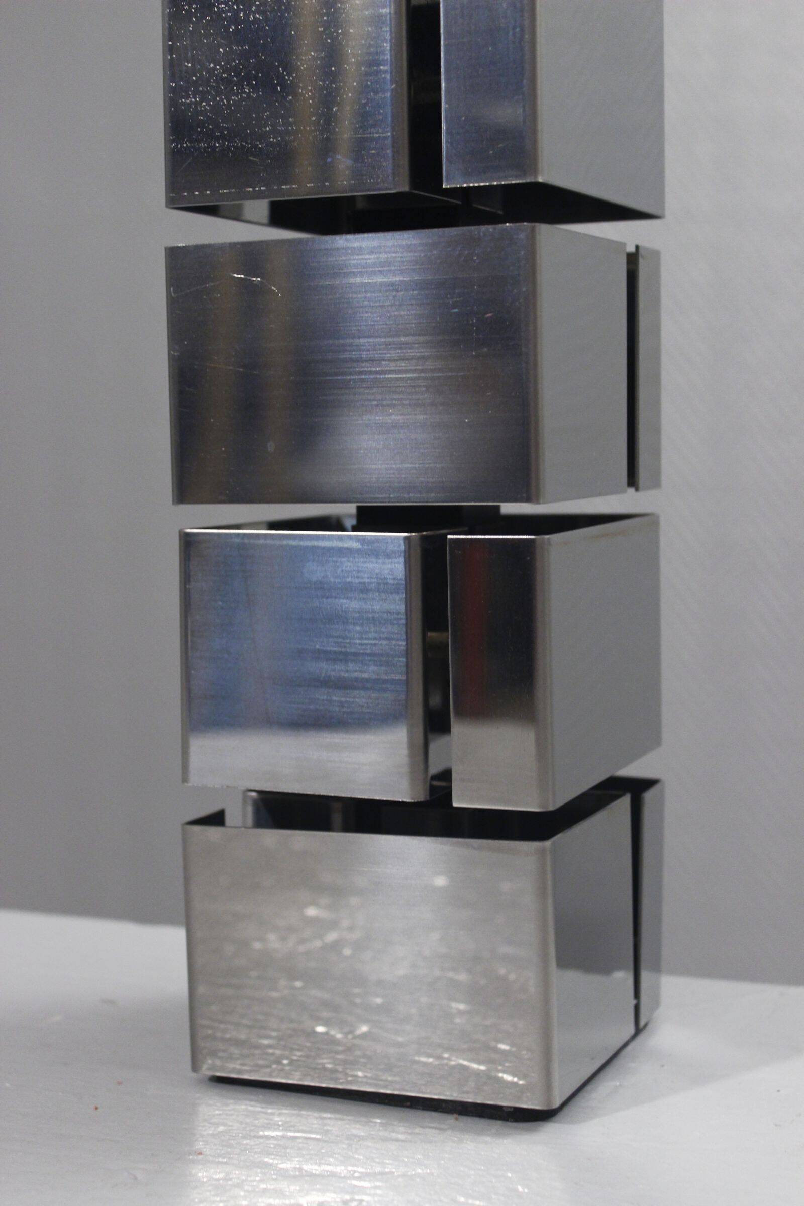 Curtis Jere vintage design lamp base "Building" chrome steel 1970s