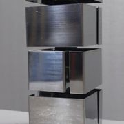 Pied de lampe vintage design "Building" acier chromé, Curtis Jere 1970s