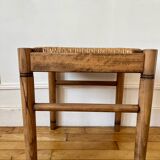 Straw and old wood stool
