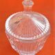 1950s Covered Jar Candy Dish / Candy Box Cut and Chiseled Glass