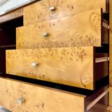 Enfilade loupe d'elm and brass 1970s