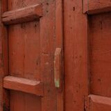 Grandes portes de monastère du XVIIe siècle en chêne laqué terre cuite, Portugal