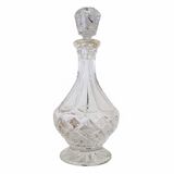 Cut glass liqueur carafe with a faceted stopper