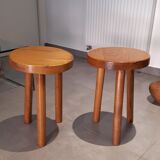2 vintage tripod stools