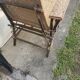 Chaise longue en rotin et osier