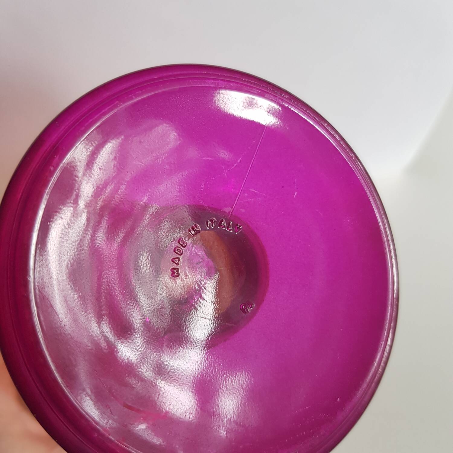 Coupe à dessert glacée violette et dorée Bormioli Rocco, fabriquée en Italie