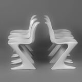 White Kangaroo Chairs by Ernst Moeckl for Horn, 1960s | Set of 6