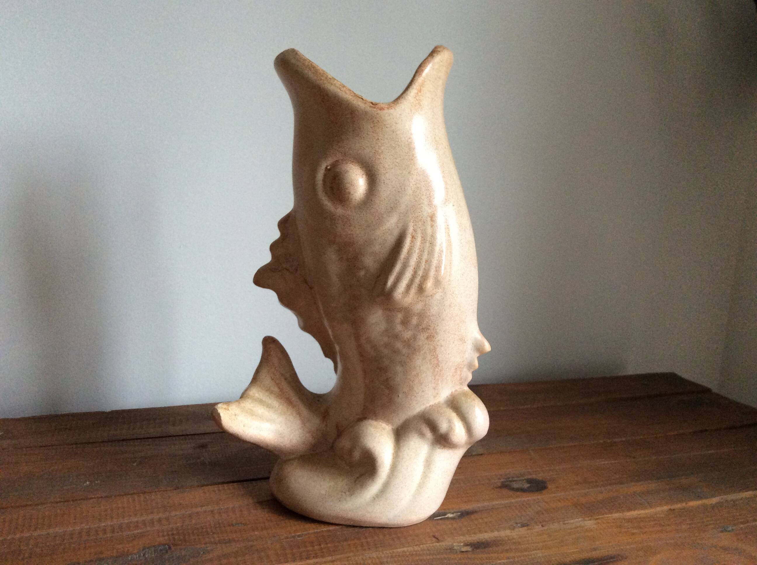 Stoneware fish vase