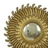 Vintage Sun Mirror Sunburst Mirror Convex Gold Resin 42cm