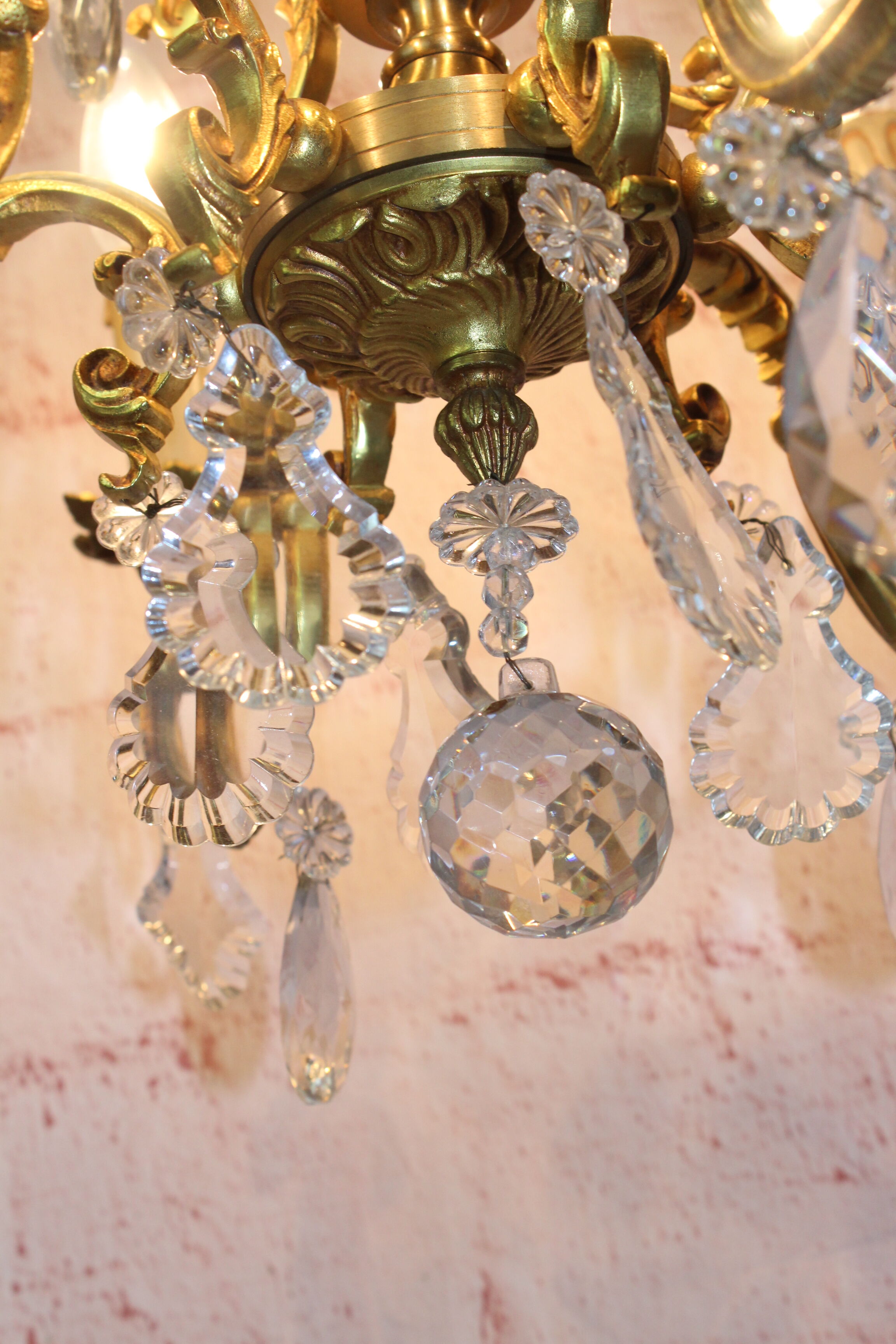 Bronze lusre and crystal grapevines