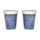 2 mugs  céramique texturée bleue