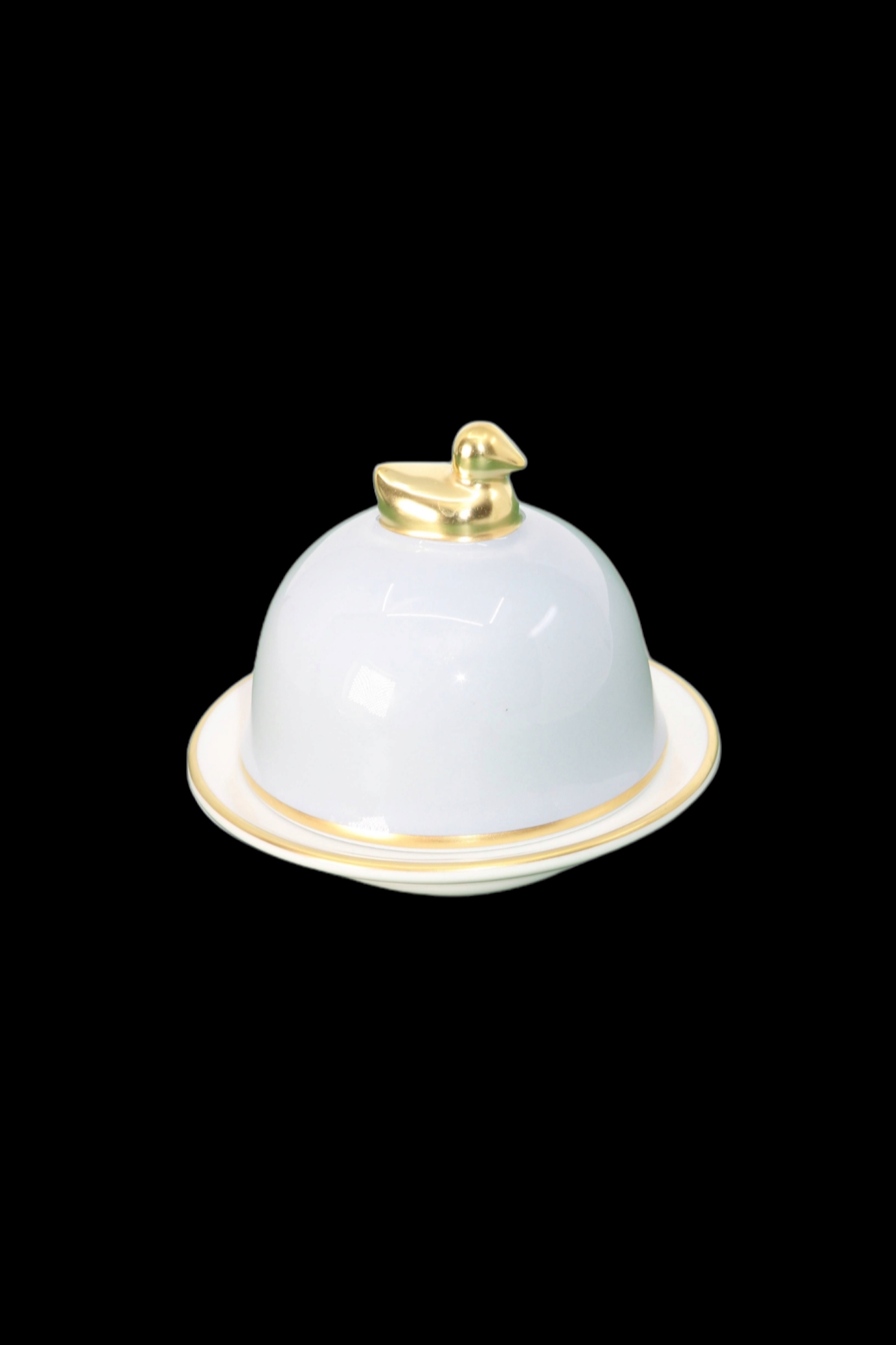 Silver-grey butter dish porcelain Limoges