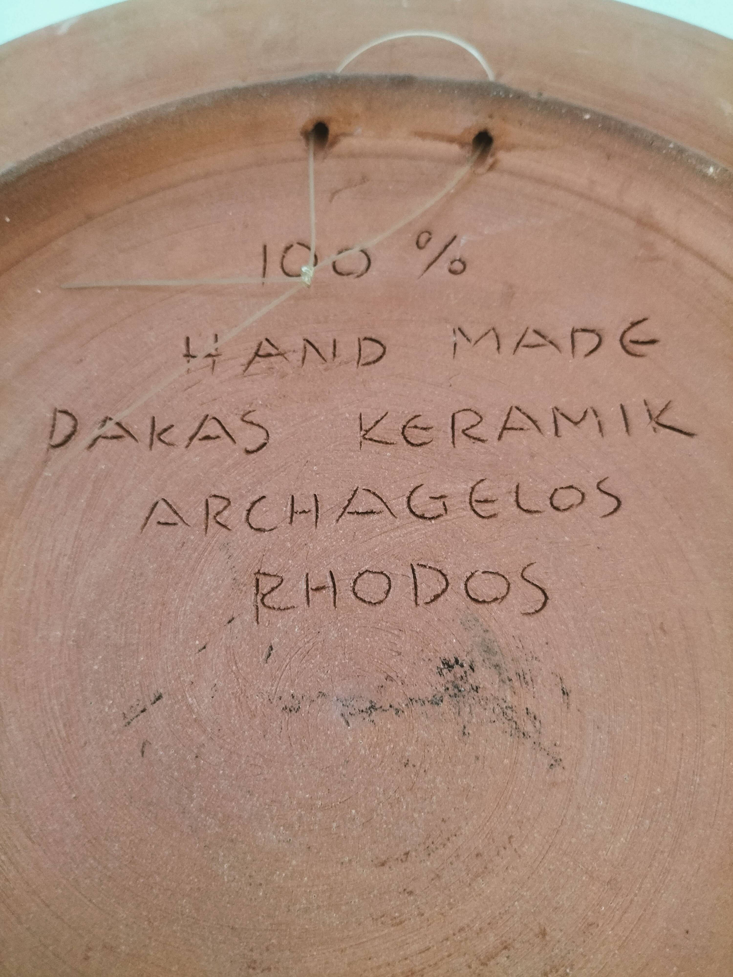 Duo plates Dakas Rhodes antique boats – handmade ceramics