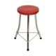 1950s Brabantia Stool Red Faux Leather and Chrome
