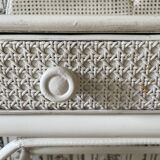 Coiffeuse en rotin blanc