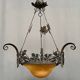 Muller Frères Lunéville (1895 - 1933). Art Nouveau style chandelier.
