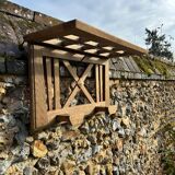 Art Deco wall-mounted coat rack in grey oak
