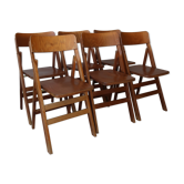 Set of 6 Scandinavian folding chairs 60's