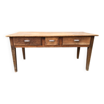 Antique farmhouse table with 3 drawers