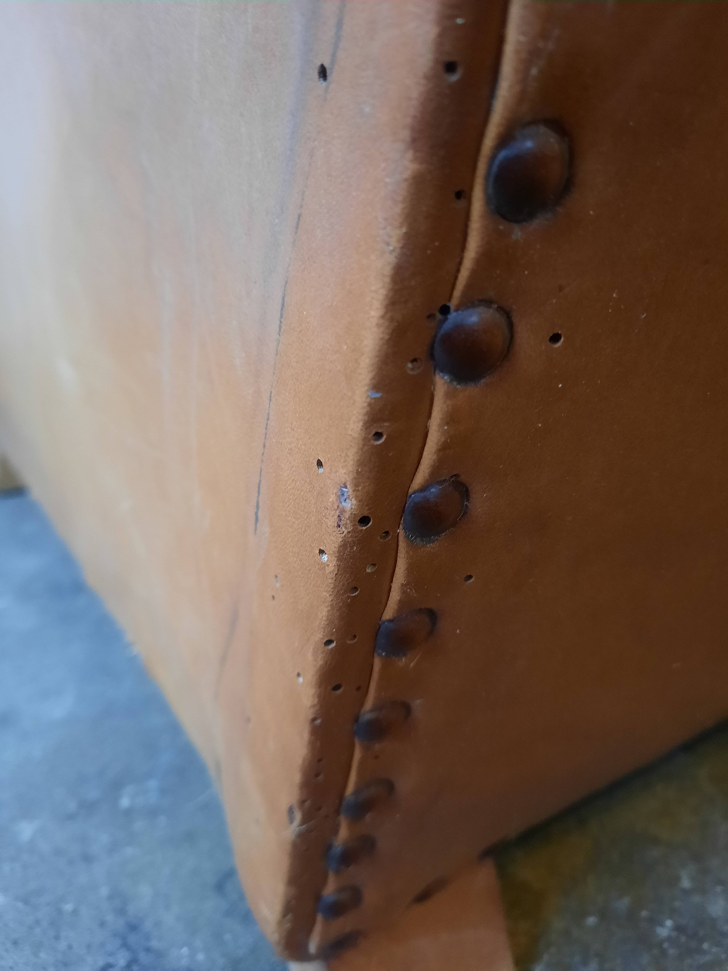 Old leather club chair 1940-1950