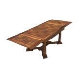 Set table and 4 chairs in walnut 1940