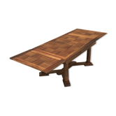 Set table and 4 chairs in walnut 1940