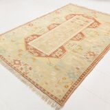 6x9 Terracotta & Cream Vintage Persian Rug, 199x290Cm