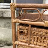 Vintage rattan chiffonier