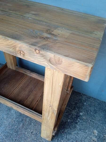 90cm old solid wood workbench