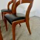 Lot 4 chairs in curved wood and leather design Baumann gondola model 60s vintage