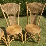 Very beautiful set of 4 antique rattan chairs. Luxury model, perfect condition.