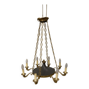 Grand lustre aux dauphins - bronze bras