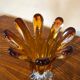 Chalice vase in amber glass