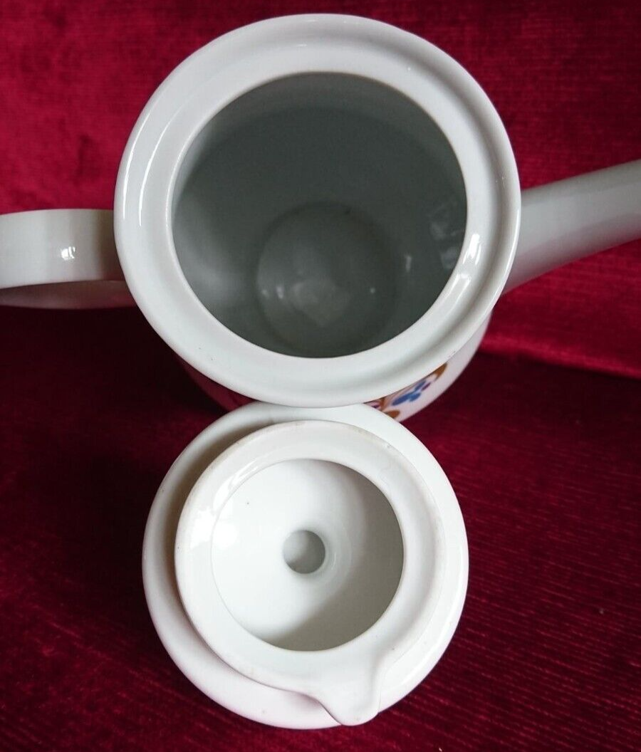 Cafetière en porcelaine de colditz germany décor fleurs vintage